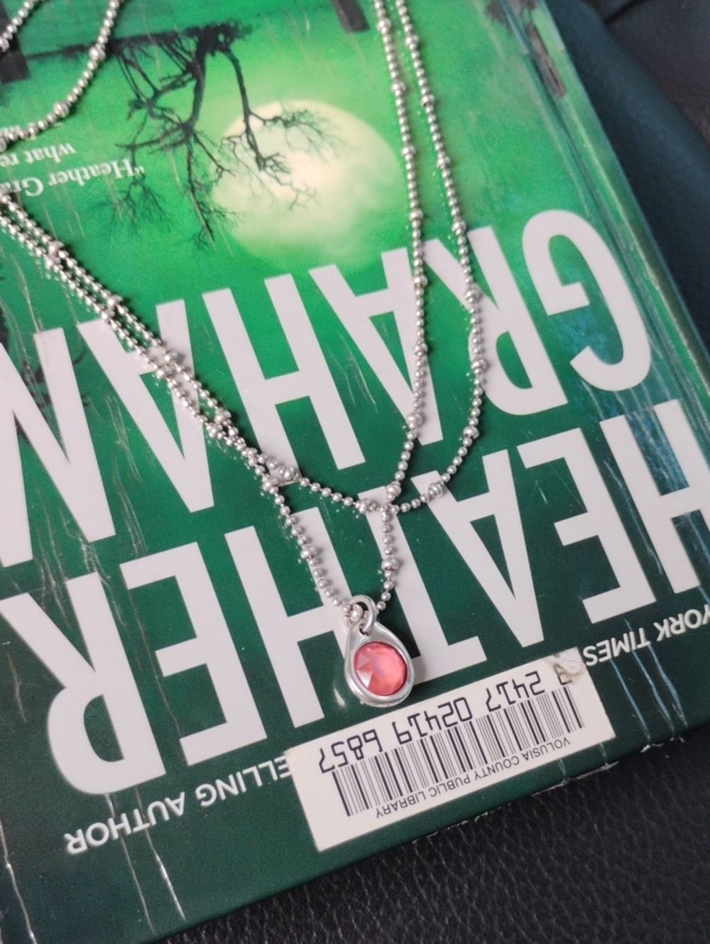 Silver Ball Chain Necklace with Pink Glass Pendant - Feminine Everyday Accent